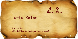 Luria Kolos névjegykártya