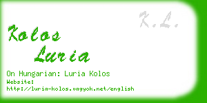 kolos luria business card